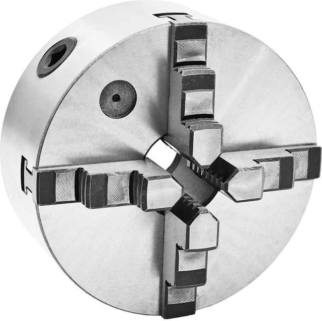Yiwydaa 4-Backen-Selbstzentrierfutter aus Stahl in Silber und Schwarz, Durchmesser: 160 mm - Bild 1