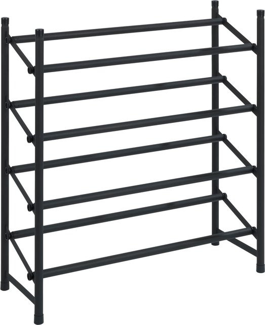 WENKO Anti-Rutsch-Schuhregal Hero ausziehbar für 24 Paar Schuhe in Schwarz Matt im Industrial-Chic - Bild 1