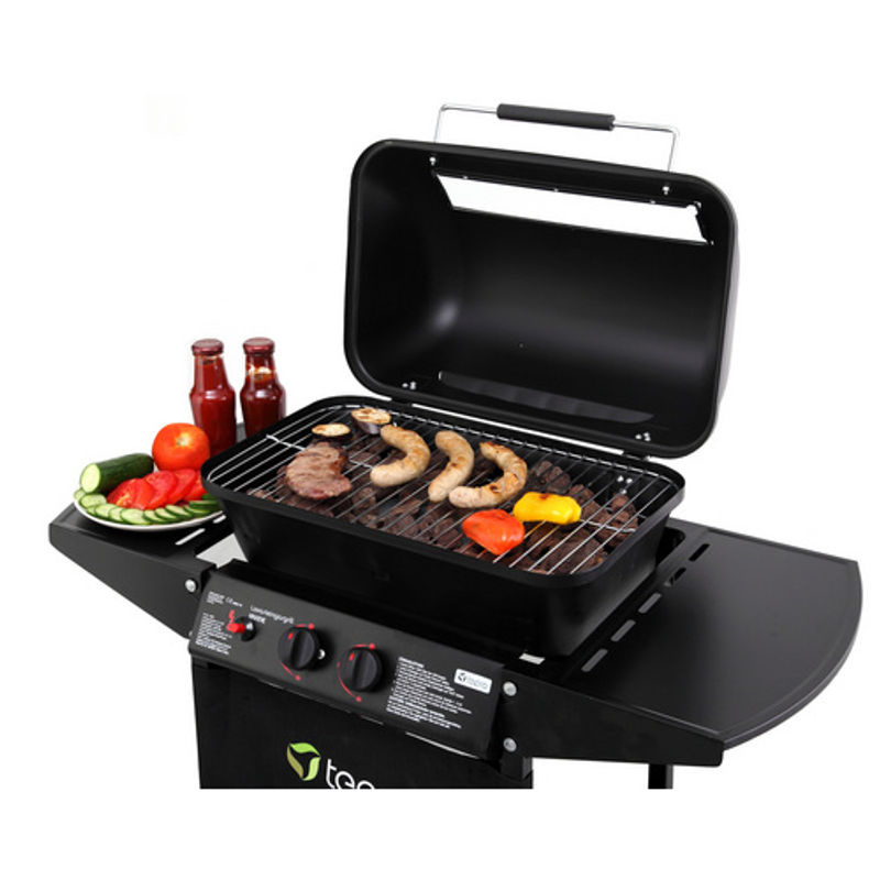 Tepro Irvine Lavasteingasgrill mit 2 Brennern, Schwarz, Grillfläche: Breite: 50 cm, Tiefe: 31 cm - Bild 4