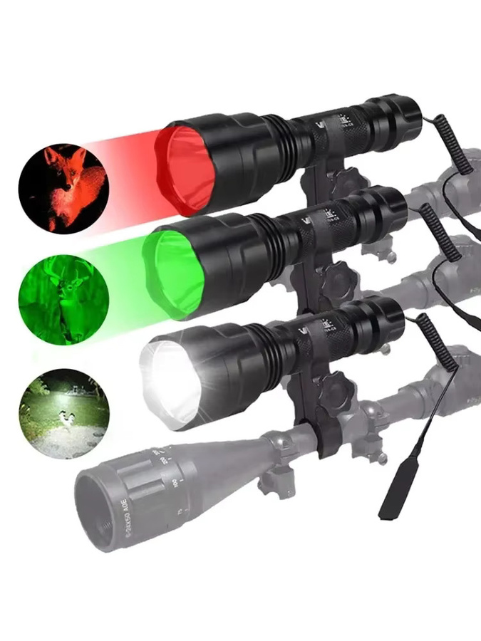 VASTFIRE LED-Taschenlampen-Set aus Aluminiumlegierung in Weiß, Grün und Rot für Outdoor, Camping und Angeln - Bild 7