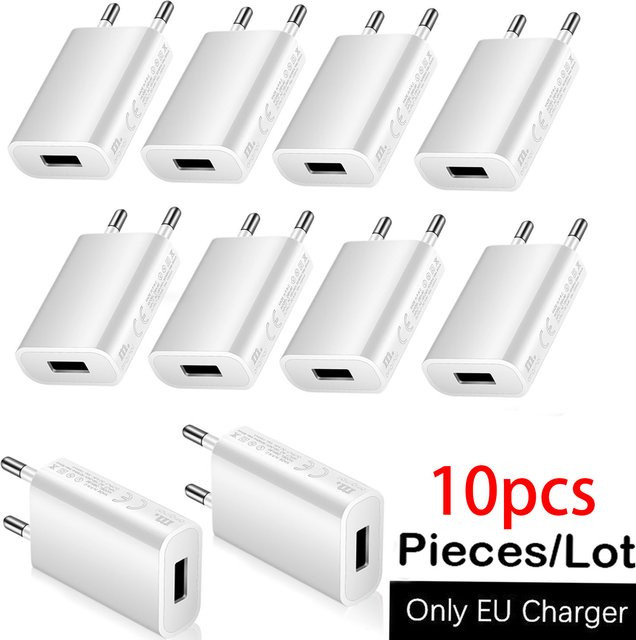 TAQKRED USB Wandladegerät 5V 1A Reise Adapter mit EU Stecker in Weiß - Bild 1