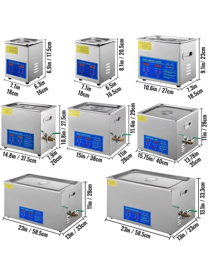 VEVOR Ultraschallreiniger aus Edelstahl für die Tischplatte, Volumen: 1,3 l bis 30 l - Bild 2