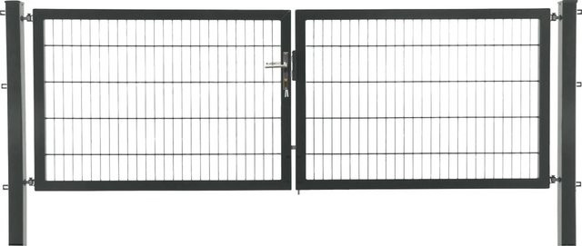 FLORAWORLD Premium Doppelflügeltor aus Doppelstabmatten mit Zylinderschloss, Anthrazit, B/H: 300 x 80 cm - Bild 1