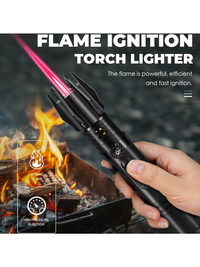 Moxisch Spatfire Metall-Pistole Hochtemperatur-Feuerzeug für Outdoor-BBQ und Gasherde in Blau oder Schwarz - Bild 4
