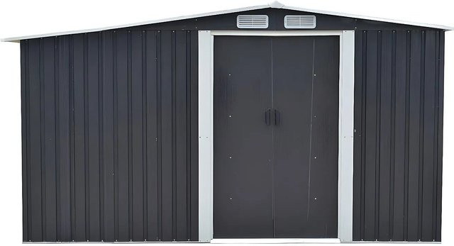 Vente-unique Schrebergartenhaus Lery aus verzinktem Stahl in Anthrazitgrau, B/T/H: 313 x 205 x 178 cm - Bild 1