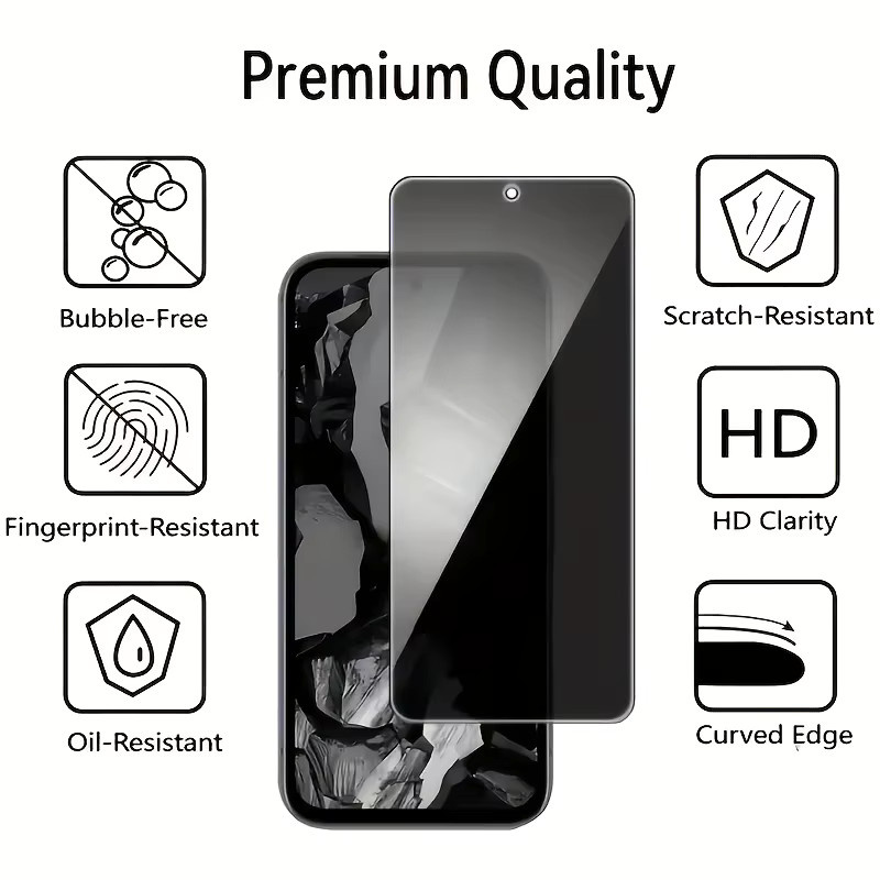 3er-Set Sichtschutzfolie und Linsenschutzfolie für Google Pixel 6 7 8 9 Pro XL, transparent, kompatibel mit Fingerabdruck-Entsperrung - Bild 5