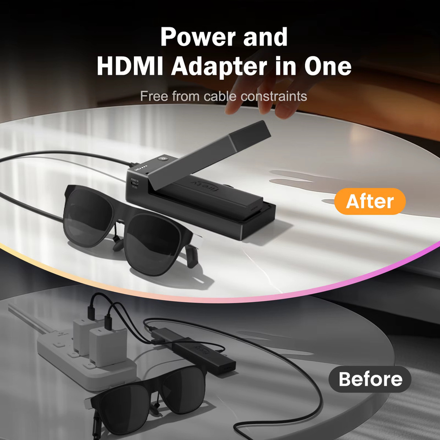 Lemorele 4K HDMI zu Typ-C Switcher AR Brille Ladeadapter und Videoadapter in Schwarz - Bild 3