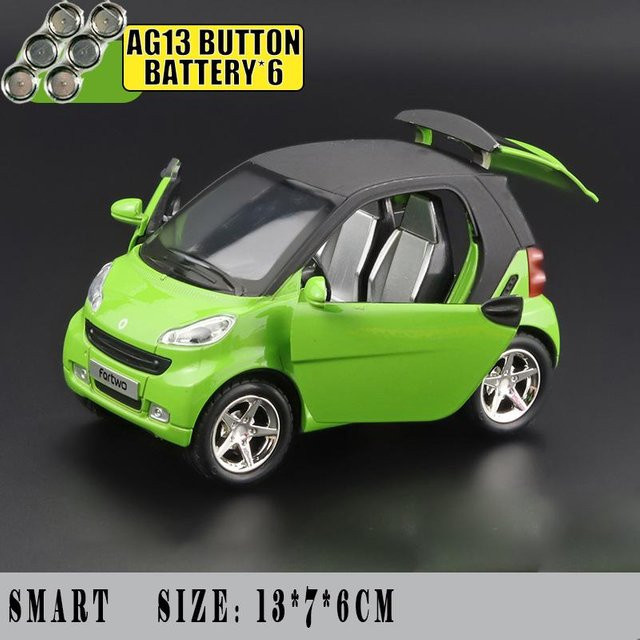 Linyi toy car Mercedes Benz Smart Fortwo, Modellauto, 1:32, Metall, Sound & Licht, ab 14 Jahren - Bild 1