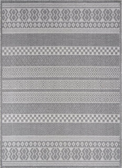 In- & Outdoor-Teppich Verona in Weiß mit geometrischem Bohème-Muster, pflegeleicht und fußbodenheizungsgeeignet, B/T: 80 x 150 cm - Bild 1