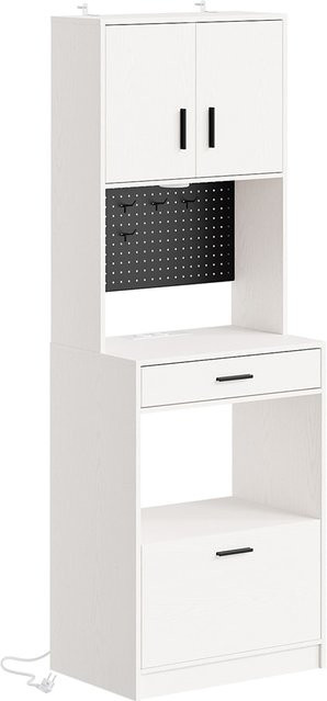 SoBuy Modernes Hochschrank in Weiß mit 2 Schubladen und Türen, B/T/H: 60 x 40 x 170 cm - Bild 1