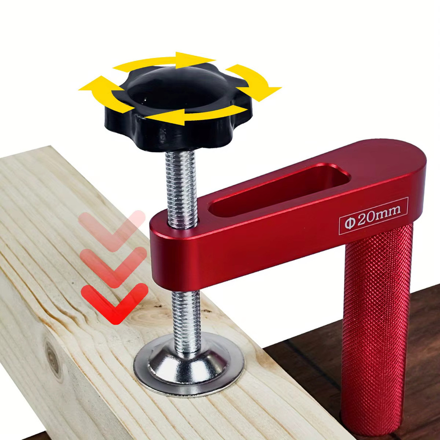 QDHWOEL Hundeloch-Klemme aus Aluminiumlegierung in Rot für die Holzbearbeitung mit 19mm und 20mm Anschlag - Bild 5