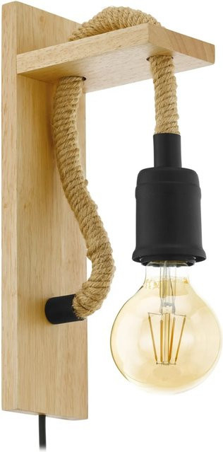 Eglo Wandleuchte Rampside in Schwarz aus Stahl im Vintage-Design mit E27 Fassung - Bild 1