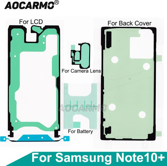 Samsung Galaxy Note10+ LCD-Bildschirm Klebstoff und Ersatzteil-Set für Vorderrahmen, Akku-Rückabdeckung und Kameralinse - Bild 1