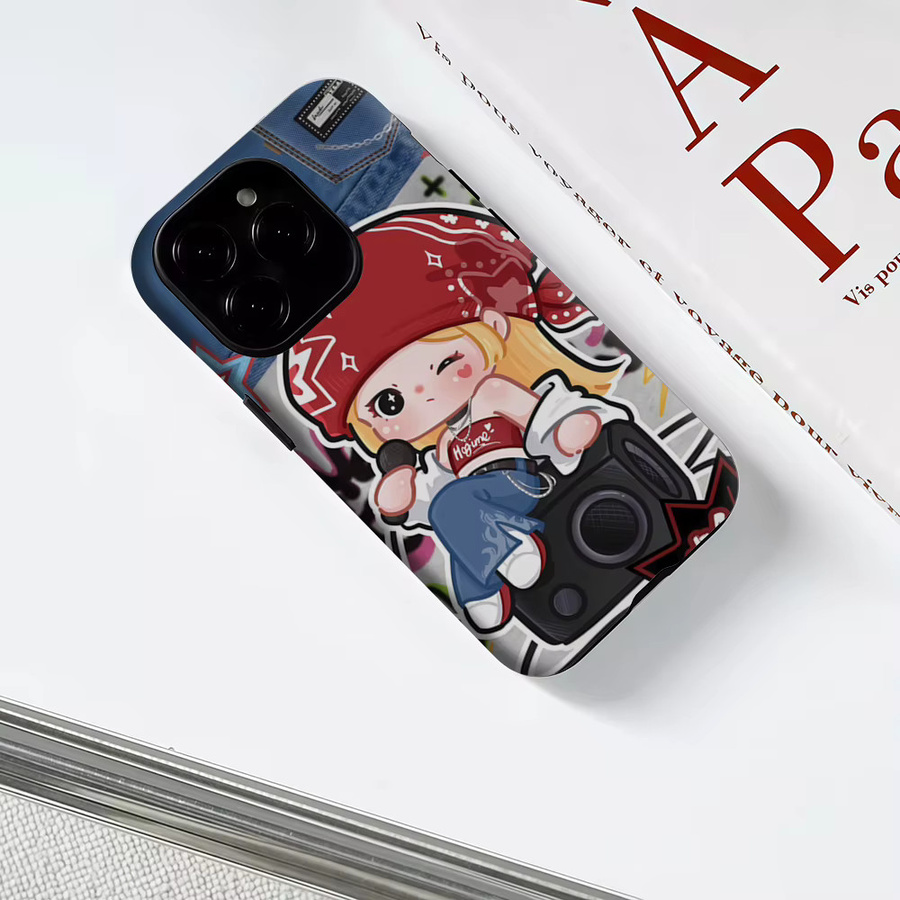Robuste Rock Girl Handyhülle mit Magnetfunktion für iPhone 17 16 15 14 13 Pro Max Plus, Mehrfarbig - Bild 3
