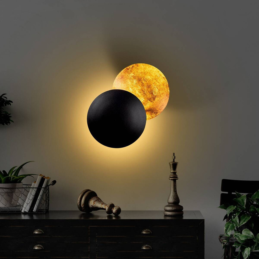 Opviq Wandleuchte Yosma-13639 in Schwarz und Kupfer aus Metall mit LED, B/H/T: 16 x 25 x 16 cm - Bild 4