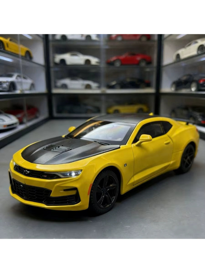 MAKEDA 2023 Camaro Sportwagen-Modell, Druckguss-Metallspielzeug, 1:24, Gelb - Bild 6