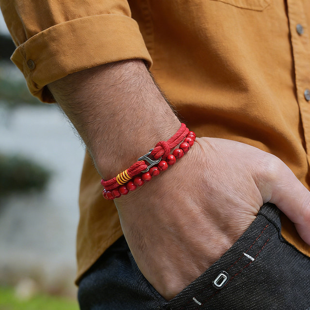 Armband-Set Herren, Edelstahl, Perle, Bunt - Bild 1