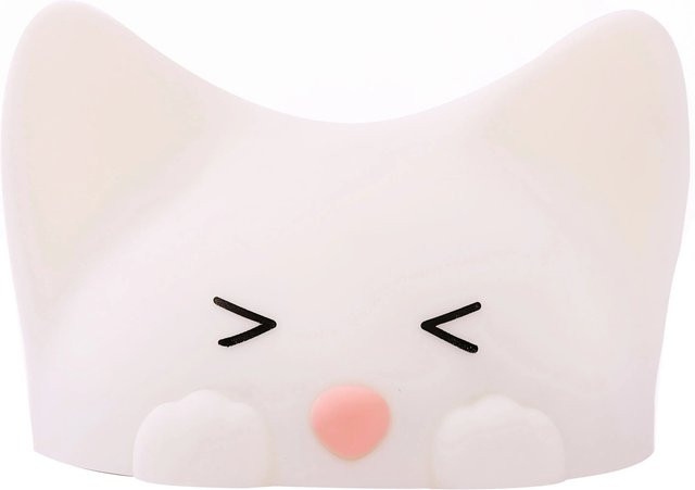 MegaLight LED Kinder-Nachtlicht Catty Cat aus Silikon, dimmbar mit RGBW-Farben und Soundeffekt, Multicolor und Weiß - Bild 1