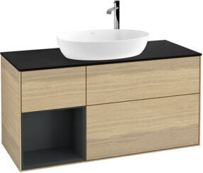 V&B Waschtischunterschrank Finion Wandbeleuchtung in Eiche, Breite: 120 cm, Tiefe: 50,1 cm, Höhe: 50,1 cm - Bild 1