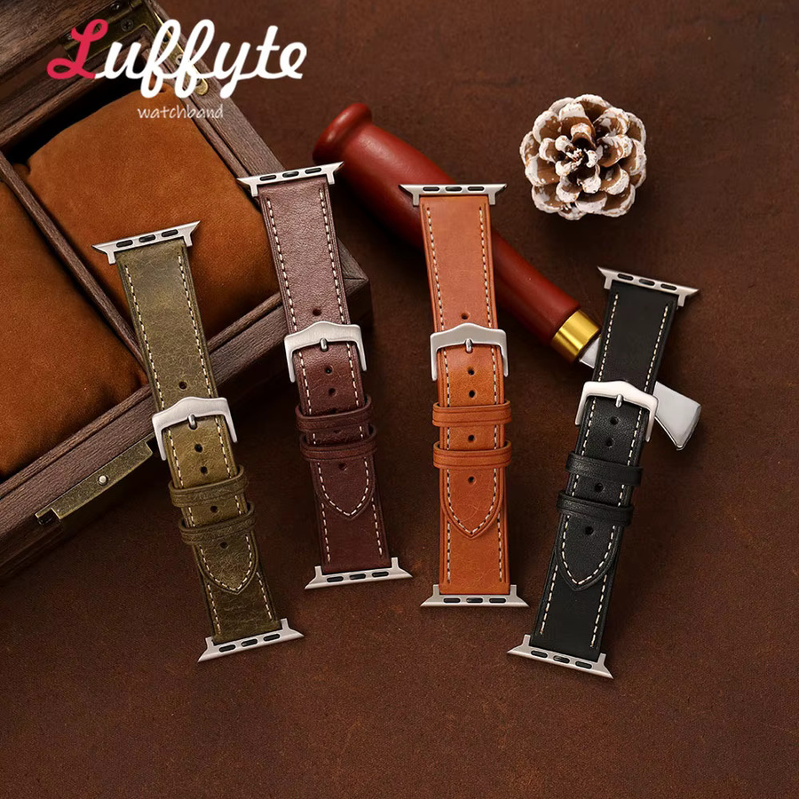 luffyte Uhrenarmband Kalbsleder, Vintage, Unisex - Bild 1