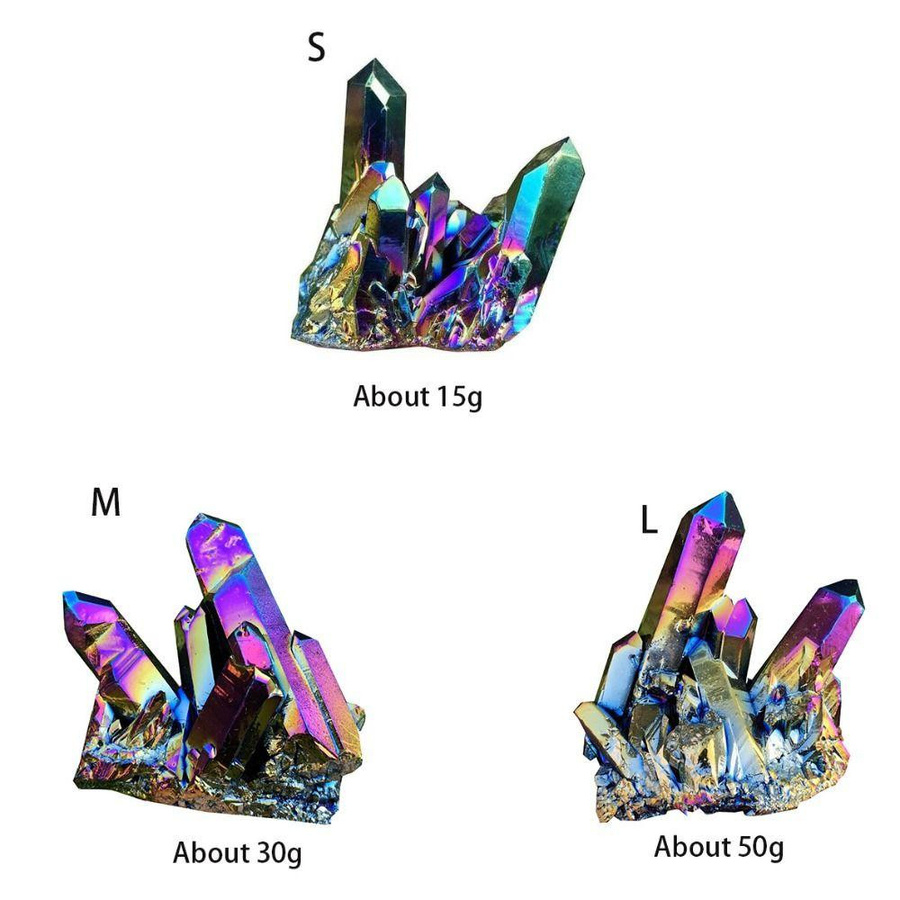 Regenbogen Titan Kristall Cluster von changxingqiao als Heilkristall und Reiki Stein in Multicolor - Bild 5