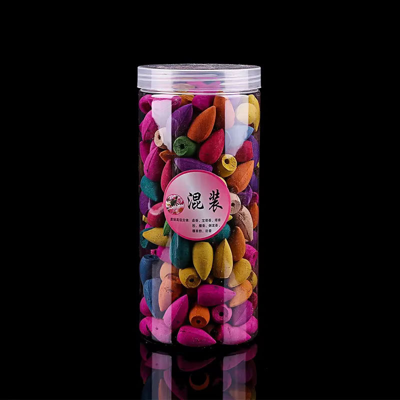 MINIDEAL Rückfluss-Räucherkegel Set mit Kunststoffbox, 200 Stück gemischte Düfte Sandelholz, Jasmin und Rose, Multicolour - Bild 3