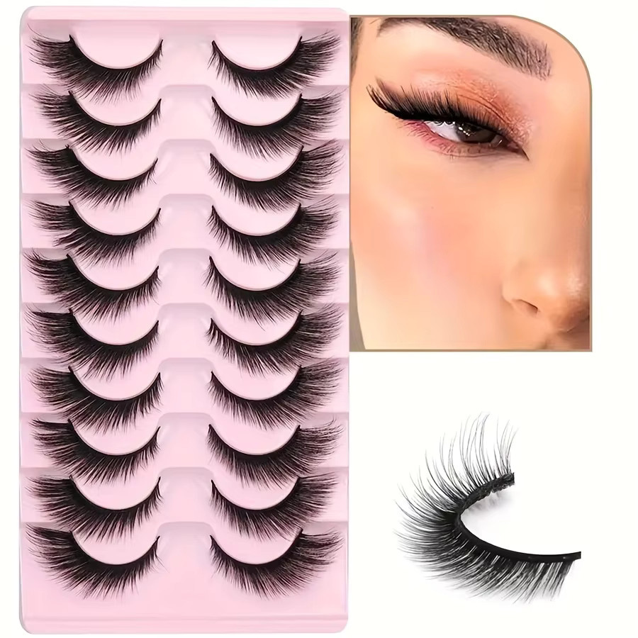 JIEFUXIN Wimpern-Set 8D Cat-Eye, 10 Paar, 16 mm, Unisex - Bild 2