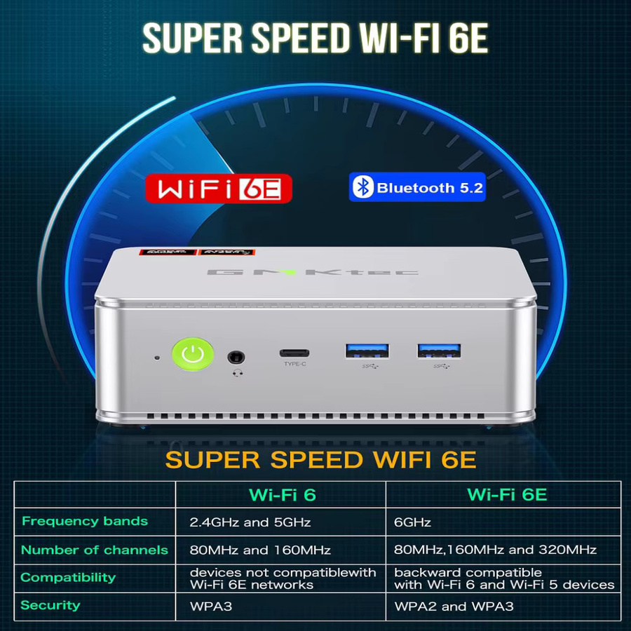 GMKtec NucBox K8 Mini PC mit AMD Ryzen 7 8845HS, 16GB RAM, 1TB SSD, Windows 11 Pro, WiFi 6E und USB4.0 in Silber/Grau/Weiß - Bild 3