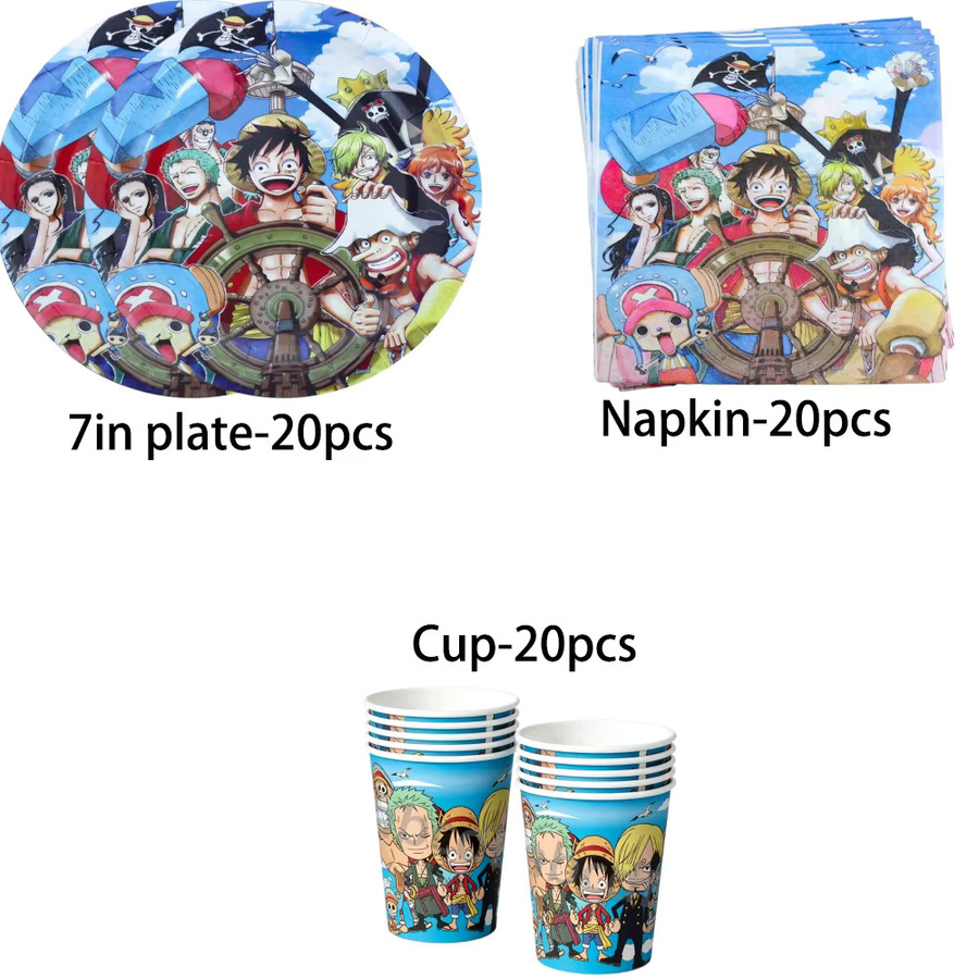 Bandai One Piece Anime Party-Deko-Set mit Banner, Luftballons und Tortendekoration in Mehrfarbig - Bild 4