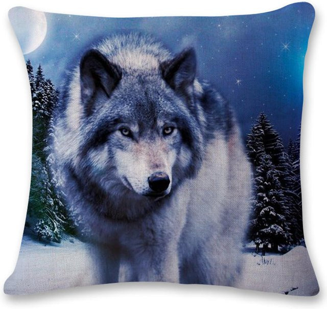 JMG Clothing Wolfsmond Kissen in Blau mit Polyesterbezug, B/B: 40 x 40 cm - Bild 1