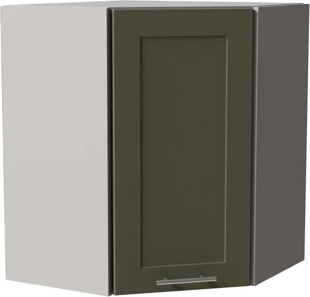 Feldmann-Wohnen Eckhängeschrank Oslo W10 in Grau und Reed Green Matt mit Soft-Close-Türen, B/T/H: 60 x 60 x 72 cm - Bild 1