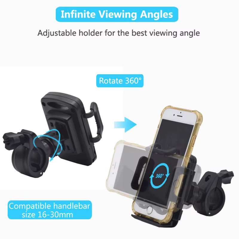 LRBH Motorrad-Telefonhalterung und Fahrrad-Telefonhalter in Schwarz als Lenkerklemme für alle Smartphones und Mobilgeräte - Bild 2