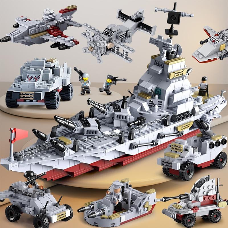 Linyi toy Bausteinset Militär Flugzeug Träger Panzer ab 6–12 Jahren - Bild 3