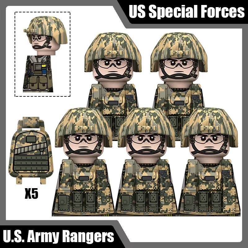 BRICKPANDA MOC Stadt Militär US Special Forces SWAT SEAL Air Force Navy Soldat Figuren Polizei, Einzelfigur - Bild 2