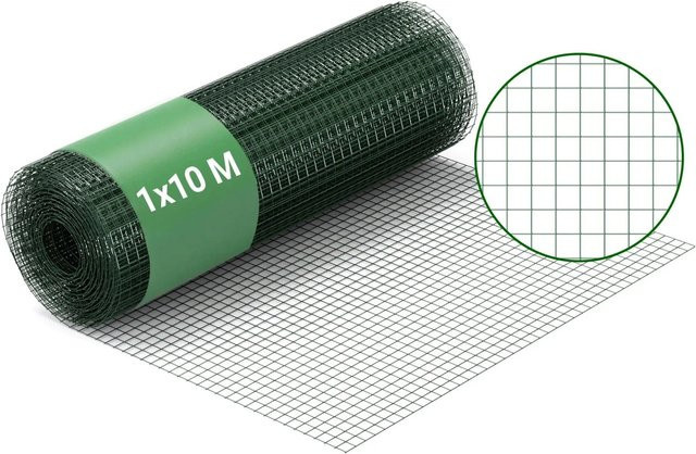 Wiltec Volierendraht aus grün beschichtetem Stahl, B/H: 100 x 10 cm, Maschenweite: 12 x 12 mm, Drahtstärke: 0,9 mm - Bild 1