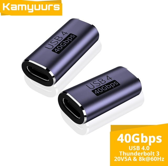 NNBILI USB4.0 Thunderbolt 3 auf USB-C Koppler Adapter für 40 Gbit/s Datenübertragung und 8K 4K Video - Bild 1