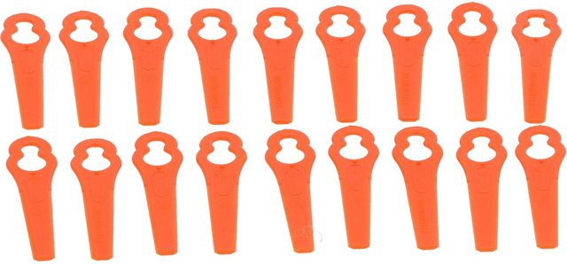 100 Stück Kunststoff-Schneidklingen von TOMTOP JMS in Orange als Ersatz-Schneidwerkzeuge für den Rasenmäher - Bild 1