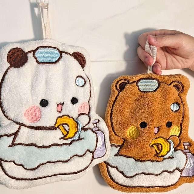 WW Clothing Panda Bubu Dudu Cartoon Handtuch aus weichem Korallenfleece, doppellagig und saugfähig, Mehrfarbig - Bild 1