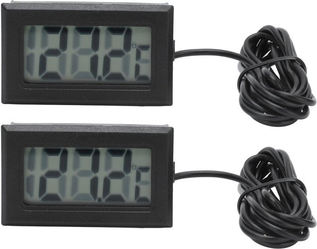 TOMTOP JMS 2er-Set Elektronisches Digitales Thermometer mit Sonde, Thermostat Temperaturmesser in Schwarz-Weiss - Bild 1