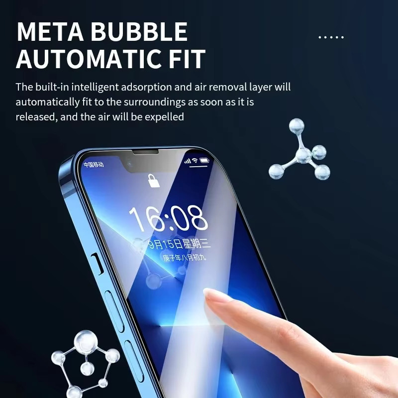 3er-Set Displayschutzfolie aus gehärtetem Glas für Apple iPhone 15 14 13 12 11 Pro Max Plus, transparent, Vollcover-Glas - Bild 2