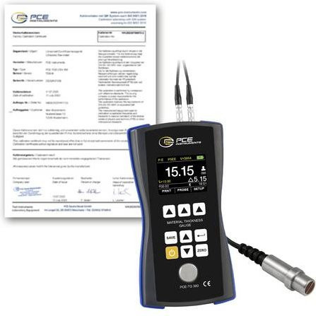 PCE Instruments Materialdickenmessgerät PCE-TG 300-NO5-ICA in Schwarz mit 5MHz Sensor und USB-Anschluss - Bild 1