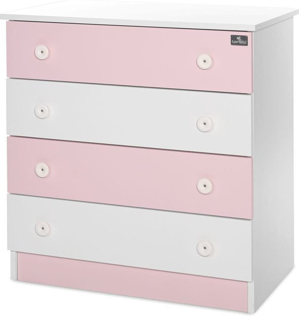 Lorelli Kommode Dresser mit 4 Schubladen für Kinderzimmer und Babyzimmer, pink, B/T/H: 81 x 50 x 86 cm - Bild 1