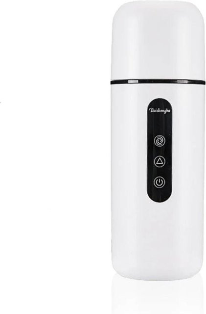 Pure Living Co. Elektrischer Auto-Heizbecher mit Rührfunktion und LCD-Display, Edelstahl, Weiß, 420 ml - Bild 1