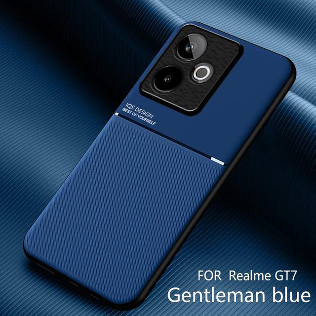 Realme GT 7 GT 7T Schutzhülle im minimalistischen Business-Stil aus PU-Leder und TPU mit rutschfester Textur in Schwarz, Rot, Blau oder Grün - Bild 1