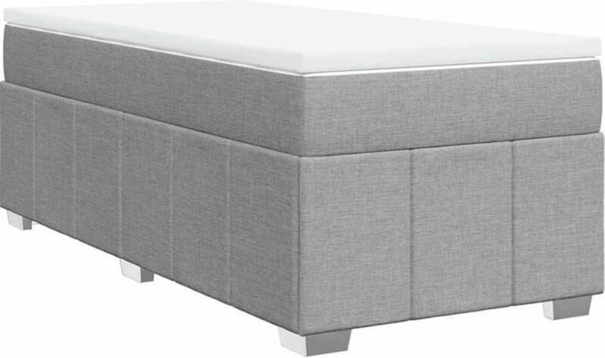 Vidaxl Boxspringbett mit Matratze aus Stoff in Grau und Weiß, B/T/H: 200 x 100 x 46 cm - Bild 1