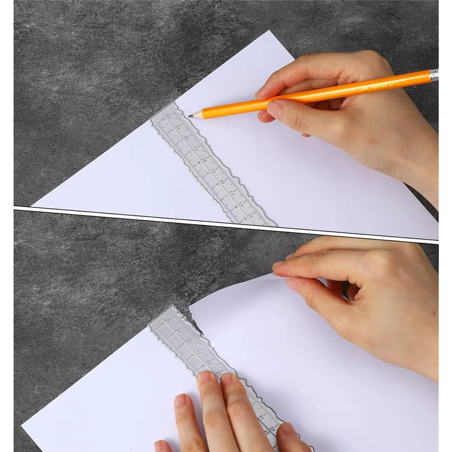 8,4 Zoll Metallkantenlineal für wellenförmige Dekoration als Stanz- und Prägewerkzeug für DIY Papierbastelarbeiten und Kartenherstellung - Bild 3