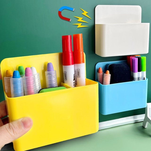 Magnetische Aufbewahrungsbox in Candy-Farben aus Kunststoff für Whiteboard-Marker und Stifte, Organizer für Home Office und Schule, Mehrfarbig - Bild 1