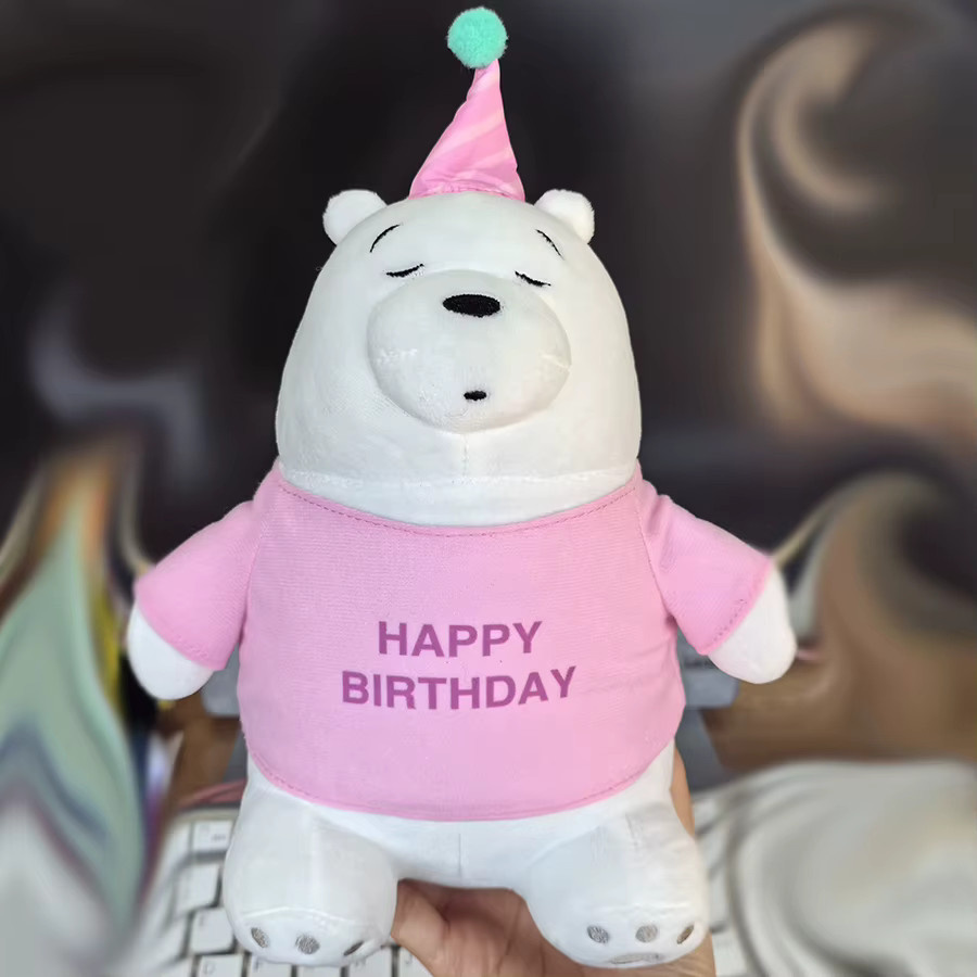 HUGKIS We Bare Bears IceBear Grizzly Panda, Plüschtier, 20 cm - Bild 3