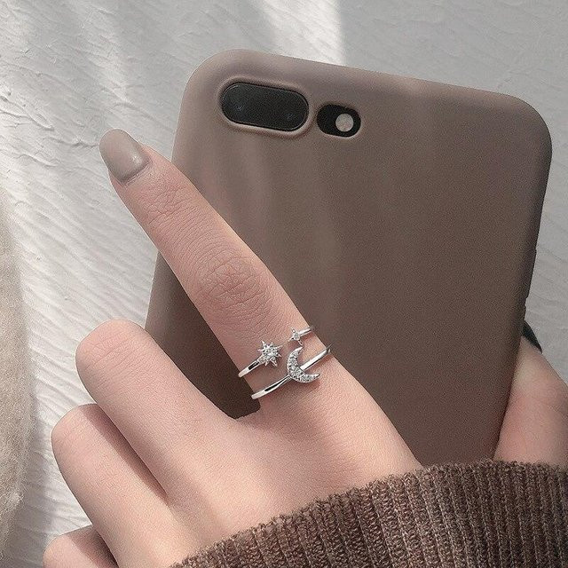 Ring 925 Silber, Kristall, Sterne Mond, Damen - Bild 1