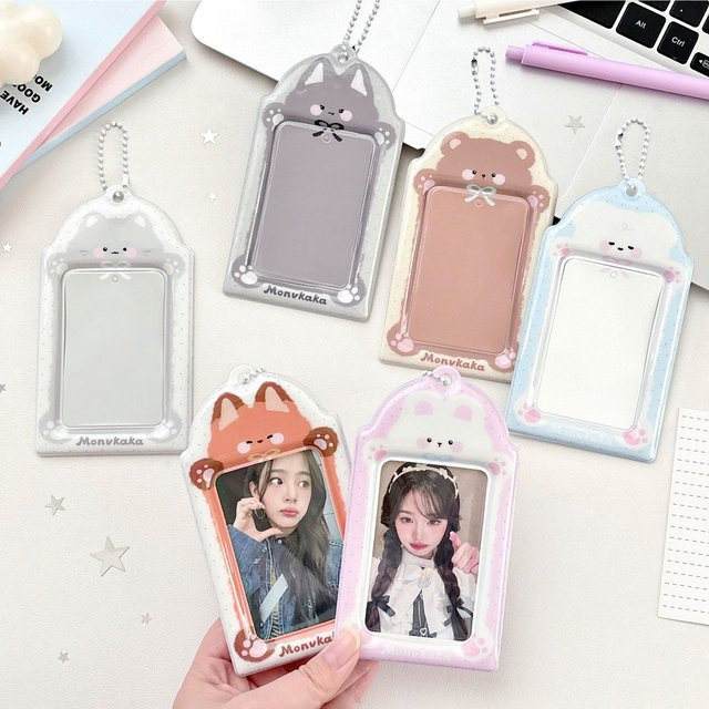 MINKYS Niedlicher Tier-Fotohalter für 3 Zoll Fotokarten und Buskarten als Taschenanhänger in Multicolour - Bild 1